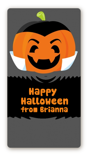 Jack O Lantern Vampire - Custom Rectangle Halloween Sticker/Labels