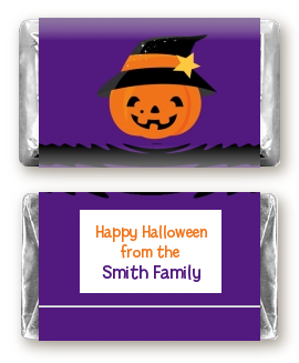 Jack O Lantern Witch - Personalized Halloween Mini Candy Bar Wrappers
