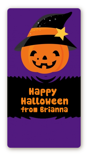 Jack O Lantern Witch - Custom Rectangle Halloween Sticker/Labels
