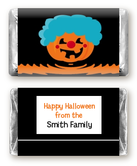 Jack O Lantern Clown - Personalized Halloween Mini Candy Bar Wrappers