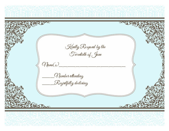 Jewish Star of David Blue & Brown - Bar / Bat Mitzvah RSVP Cards