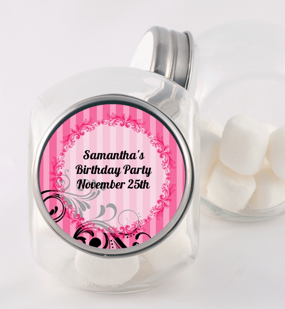 Juicy Couture Inspired - Personalized Birthday Party Candy Jar