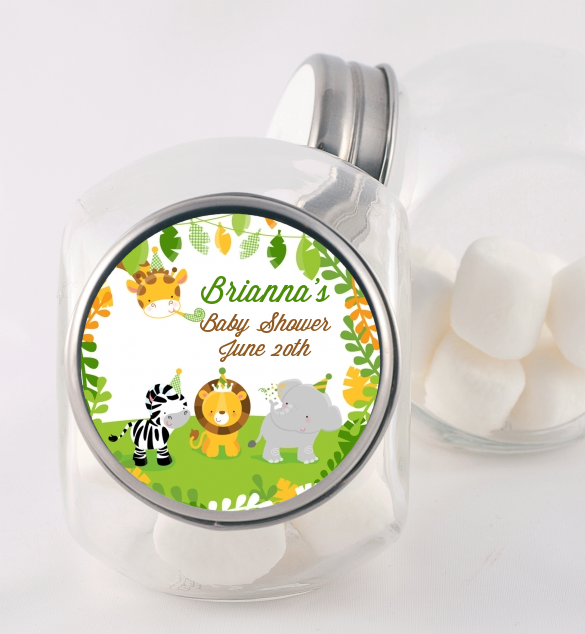 Jungle Party - Personalized Baby Shower Candy Jar