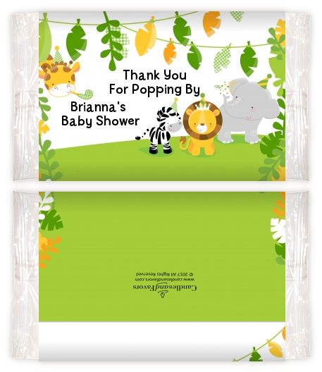 Jungle Party - Personalized Popcorn Wrapper Baby Shower Favors