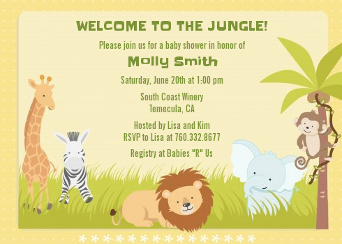 Jungle Safari Party - Baby Shower Invitations