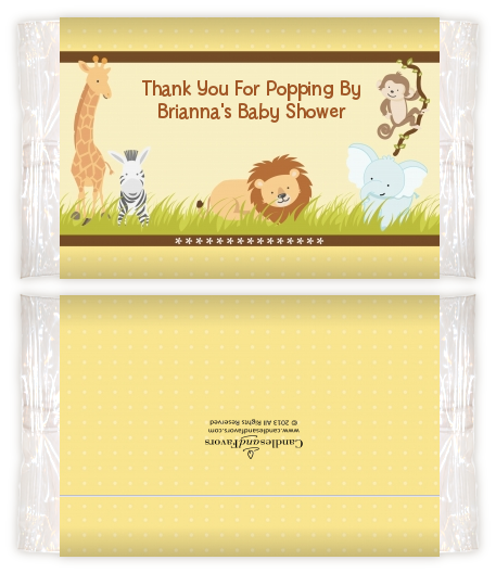 Jungle Safari Party - Personalized Popcorn Wrapper Baby Shower Favors