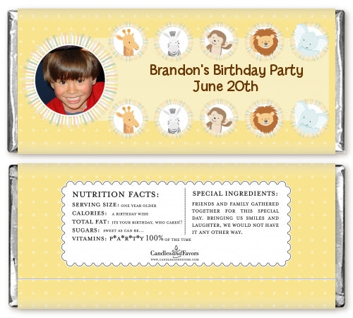 Jungle Safari Party - Personalized Birthday Party Photo Candy Bar Wrappers
