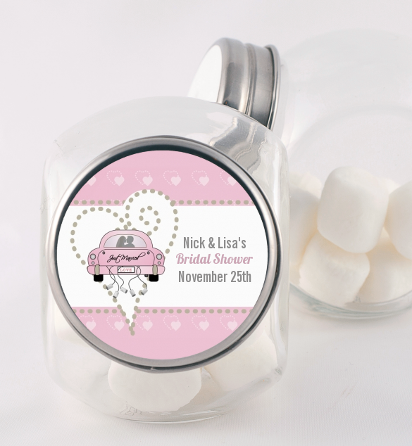 Just Married - Personalized Bridal Shower Candy Jar