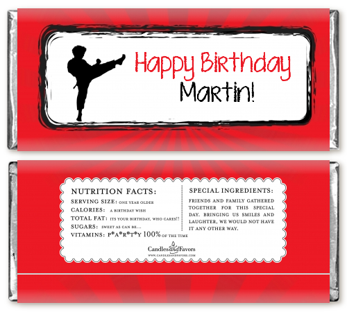 Karate Kid - Personalized Birthday Party Candy Bar Wrappers