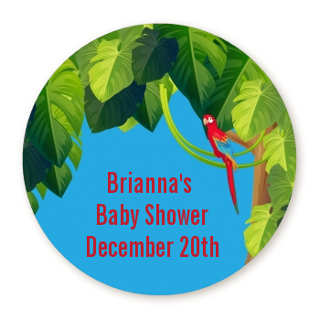 King of the Jungle Safari - Round Personalized Baby Shower Sticker Labels