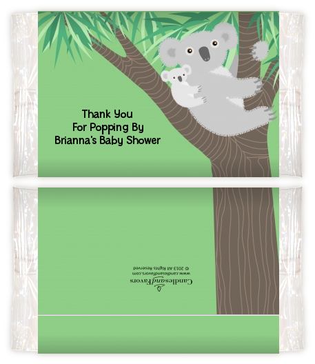 Koala Bear - Personalized Popcorn Wrapper Baby Shower Favors