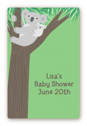 Koala Bear - Custom Large Rectangle Baby Shower Sticker/Labels