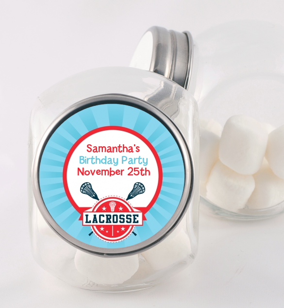 Lacrosse - Personalized Birthday Party Candy Jar