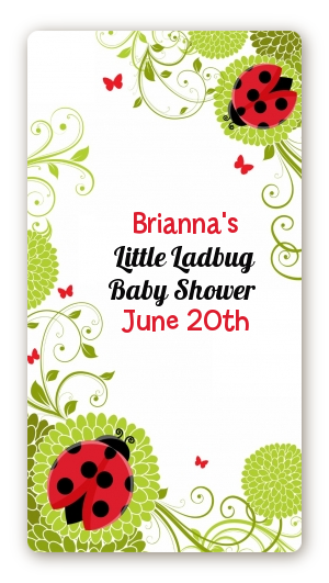 Ladybug - Custom Rectangle Baby Shower Sticker/Labels