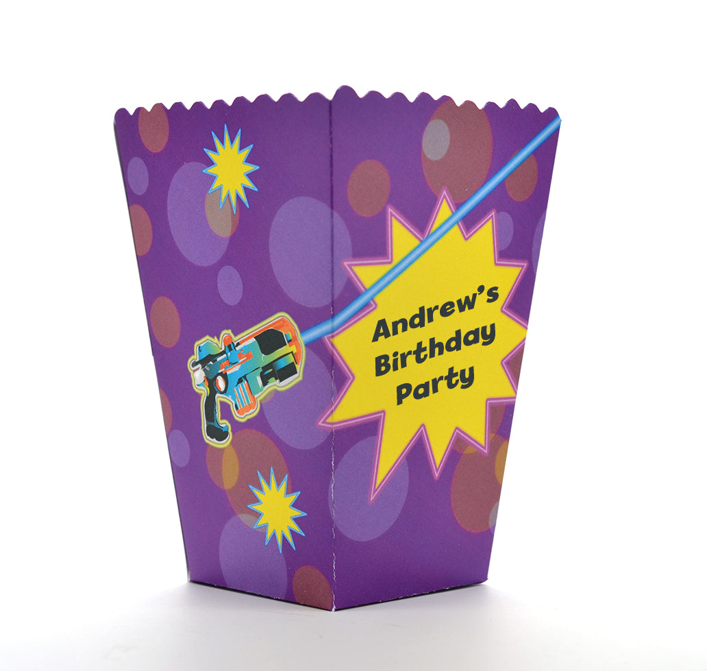 Laser Tag - Personalized Birthday Party Popcorn Boxes