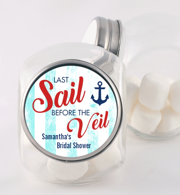 Last Sail Before The Veil - Personalized Bridal Shower Candy Jar