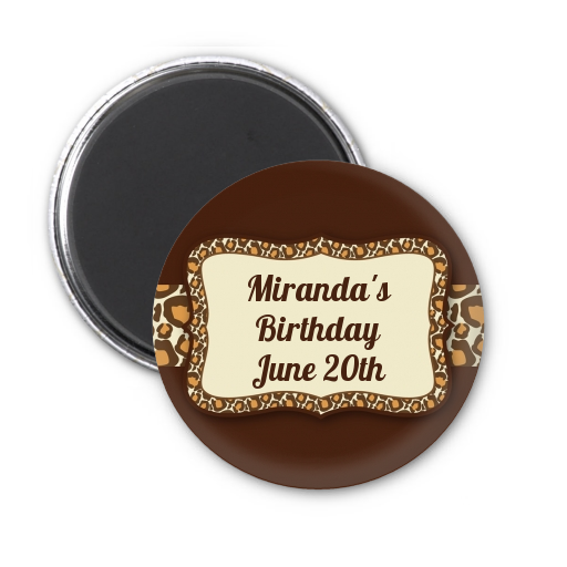 Leopard Brown - Personalized Birthday Party Magnet Favors