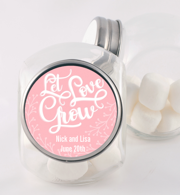 Let Love Grow - Personalized Bridal Shower Candy Jar