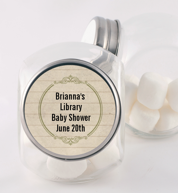 Library Card - Personalized Baby Shower Candy Jar
