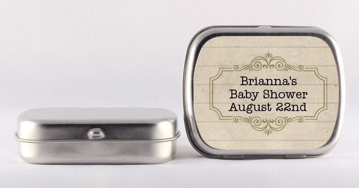 Library Card - Personalized Baby Shower Mint Tins