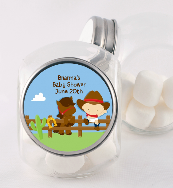 Little Cowboy - Personalized Birthday Party Candy Jar