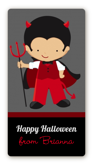 Little Devil - Custom Rectangle Halloween Sticker/Labels