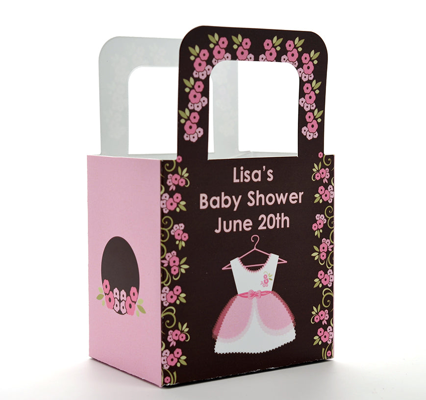Little Girl Outfit - Personalized Baby Shower Favor Boxes