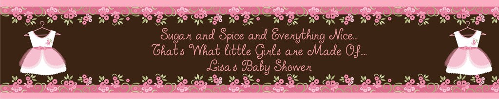 Little Girl Outfit - Personalized Baby Shower Banners