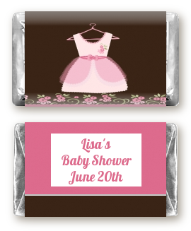 Little Girl Outfit - Personalized Baby Shower Mini Candy Bar Wrappers
