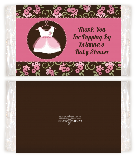 Little Girl Outfit - Personalized Popcorn Wrapper Baby Shower Favors