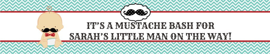 Little Man Mustache - Personalized Baby Shower Banners