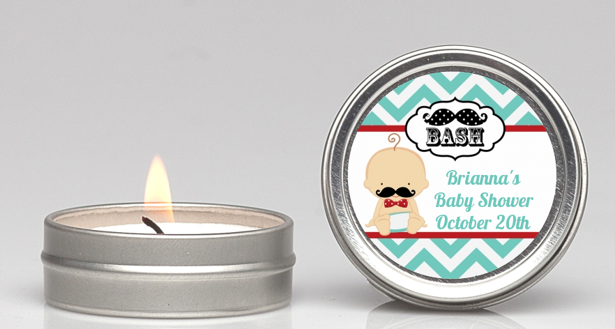 Little Man Mustache - Baby Shower Candle Favors