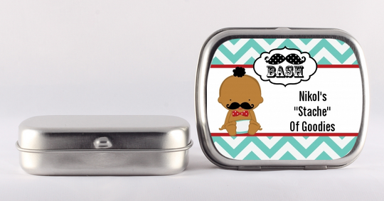 Little Man Mustache - Personalized Baby Shower Mint Tins