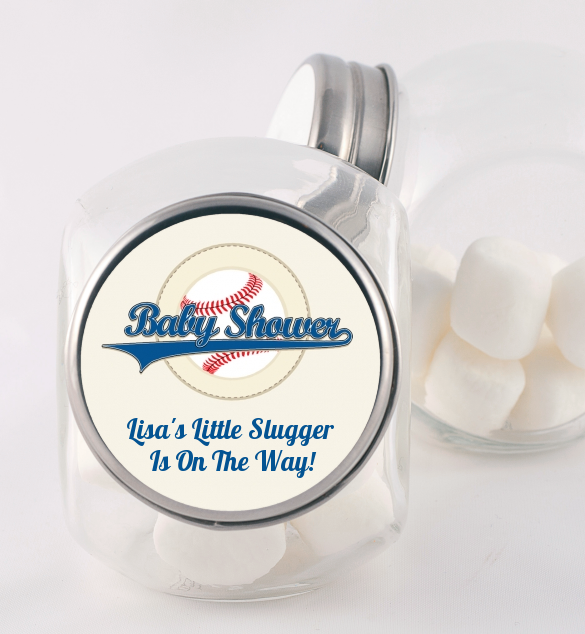 Little Slugger Baseball - Personalized Baby Shower Candy Jar
