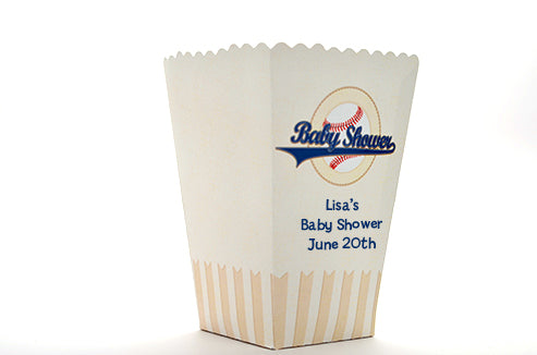 Little Slugger Baseball - Personalized Baby Shower Popcorn Boxes