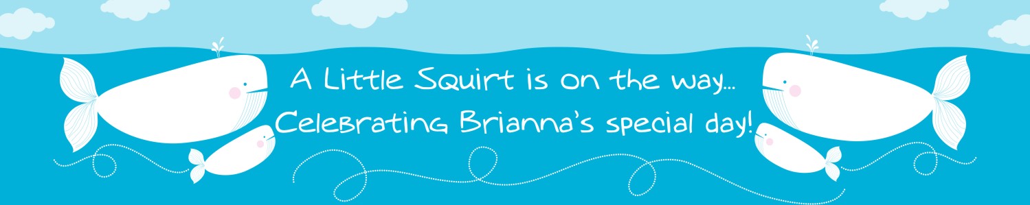 Little Squirt Whale - Personalized Baby Shower Banners