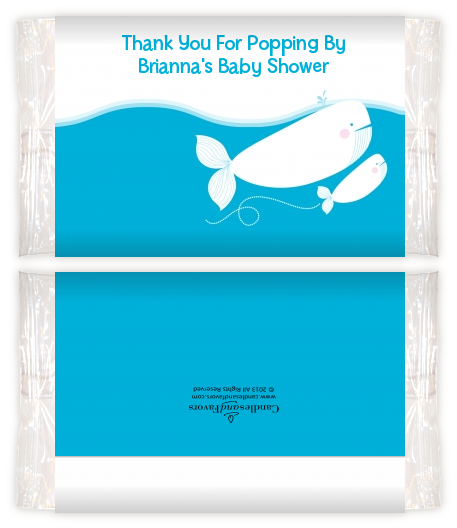 Little Squirt Whale - Personalized Popcorn Wrapper Baby Shower Favors