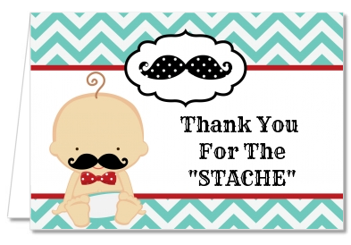 Little Man Mustache - Baby Shower Thank You Cards