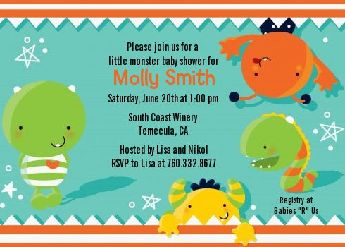 Little Monster - Birthday Party Invitations