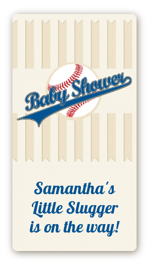 Little Slugger Baseball - Custom Rectangle Baby Shower Sticker/Labels