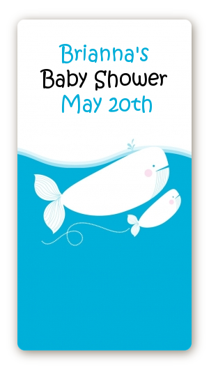 Little Squirt Whale - Custom Rectangle Baby Shower Sticker/Labels