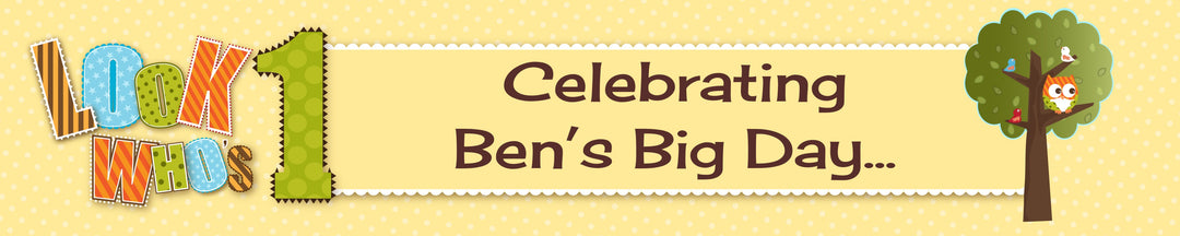 Look Who's Turning One Owl - Personalized Birthday Party Banners