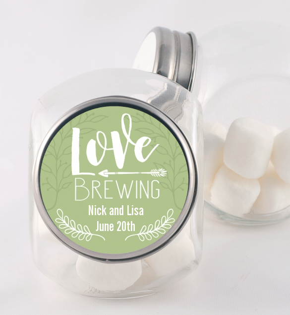 Love Brewing - Personalized Bridal Shower Candy Jar