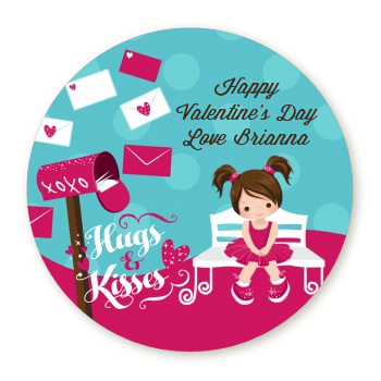 Love Letters - Round Personalized Valentines Day Sticker Labels