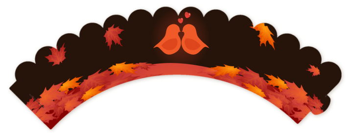 Fall Love Birds - Bridal Shower Cupcake Wrappers