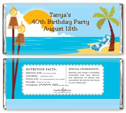 Luau - Personalized Birthday Party Candy Bar Wrappers