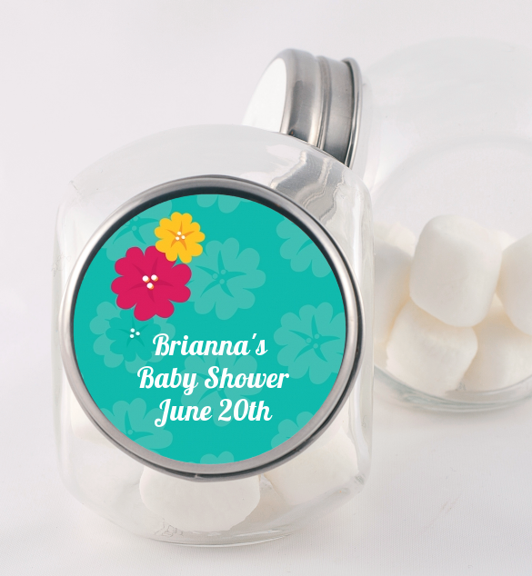 Luau - Personalized Baby Shower Candy Jar