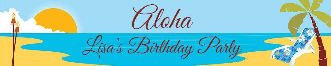 Luau - Personalized Birthday Party Banners