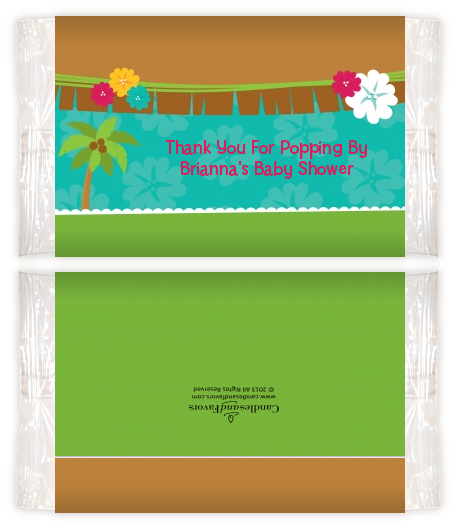 Luau - Personalized Popcorn Wrapper Baby Shower Favors