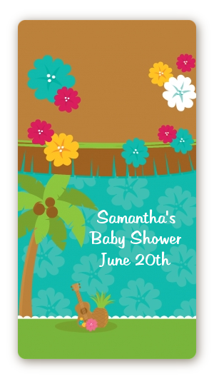 Luau - Custom Rectangle Baby Shower Sticker/Labels